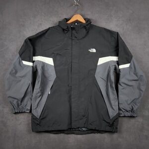 The North Face Hyvent Jacket Men XL Black Grey Full Zip Waterproof Ski Snowboard